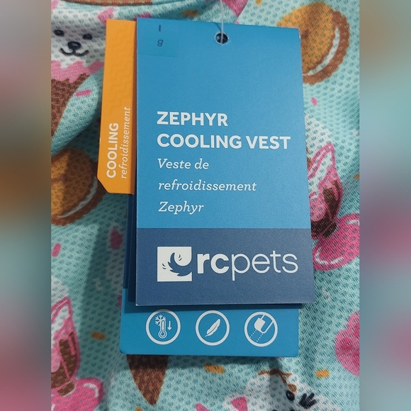 RC Pets Zephyr Cooling Vest for Dogs, Ice Cream Size Large - Picture 6 of 10